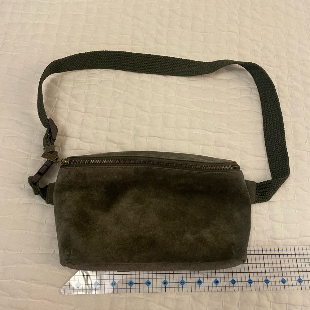 The Sak Forest Green Suede Crossbody Bag